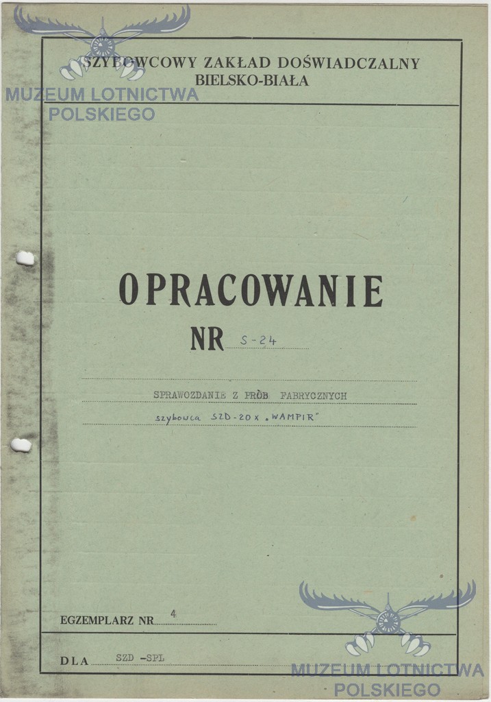 Strona tytułowa · opracowanie S-24 — oryginalny skan Muzeum Lotnictwa Polskiego